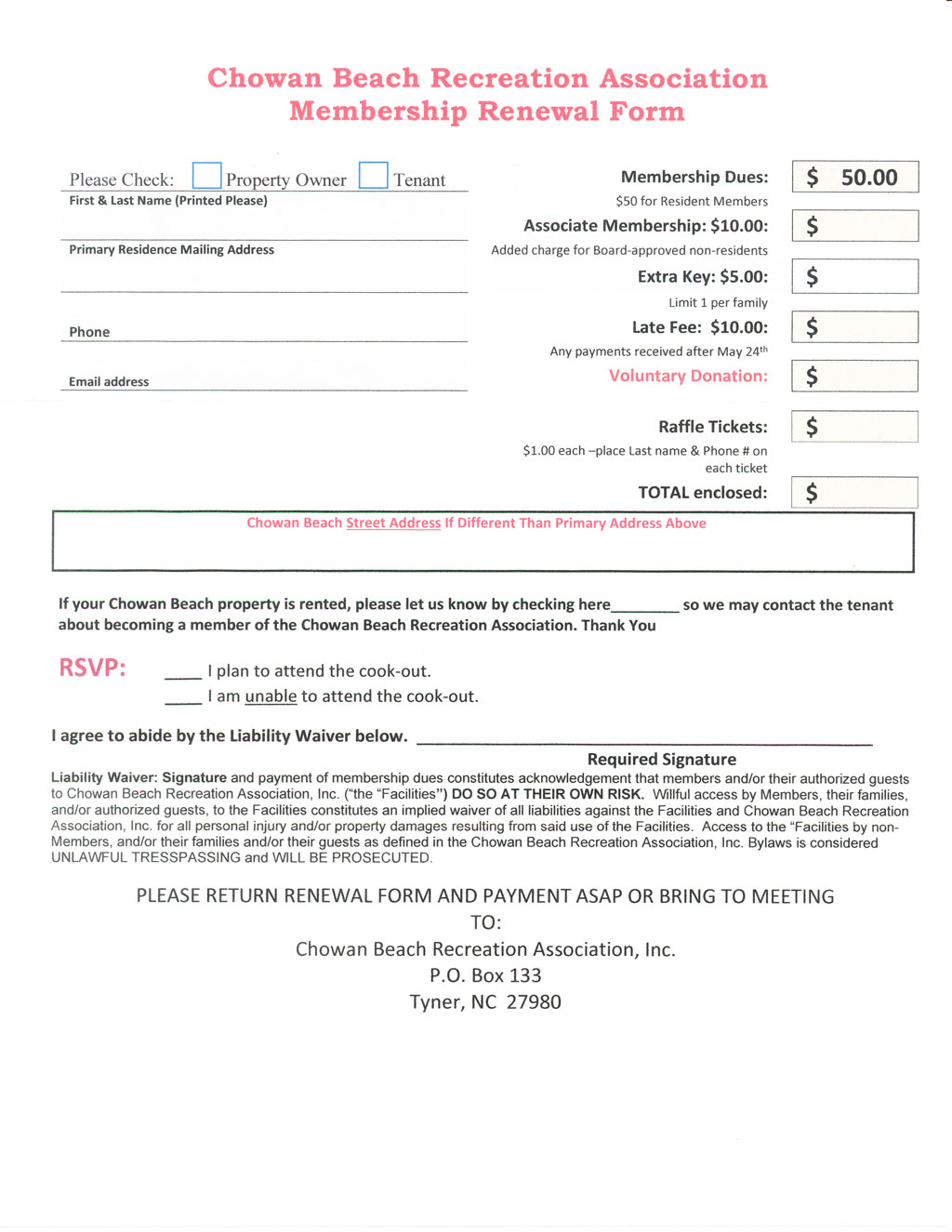 Page 2 of Annual Membership Letter